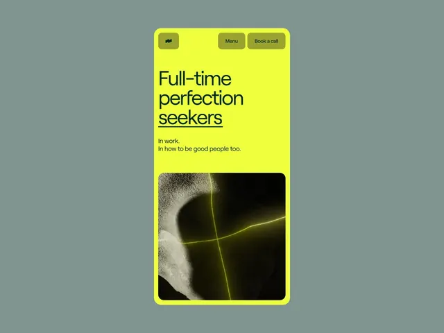 Recruitment mobile screen in neon yellow and black, minimal, corporate-clean, warm