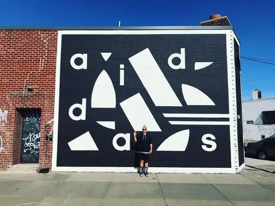 Large-scale Typographic Mural, brutalist, minimal, high-contrast