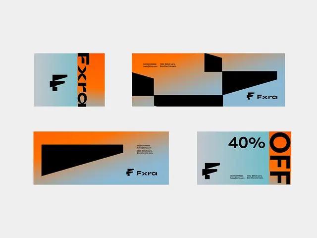 Fxtra: modular identity system with diagonal shapes, minimal, geometric, warm