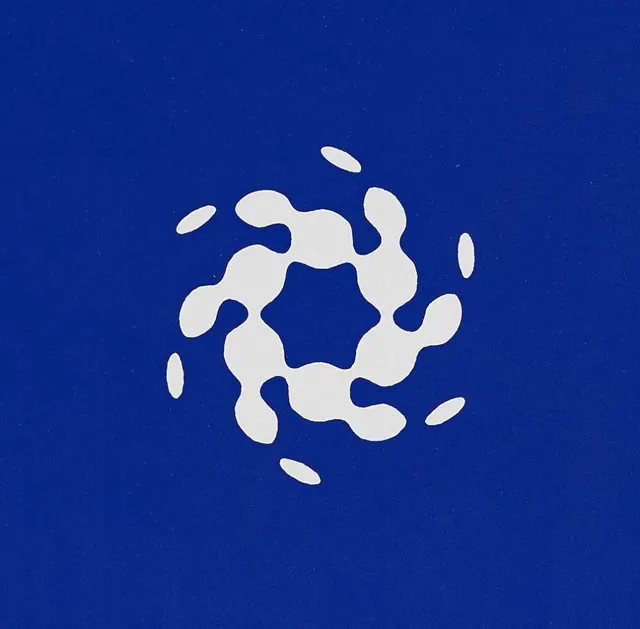 Orbital blob mark, minimal, geometric, vibrant