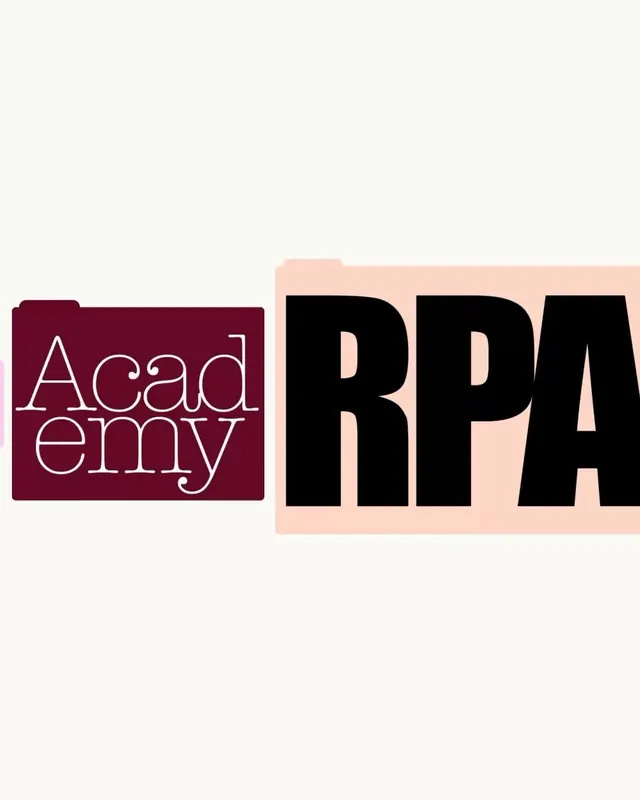 Academy RPA type specimen with contrast blocking, minimal, corporate-clean, dark