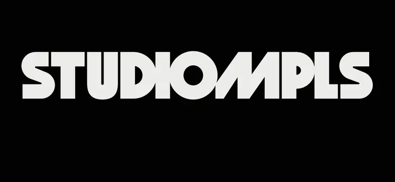 STUDIOMPLS sans-serif wordmark, minimal, geometric, dark