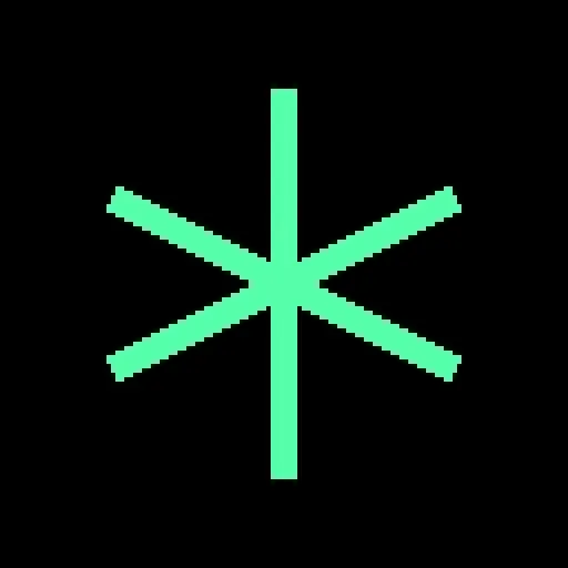 Bright mint cross symbol, minimal, geometric, dark