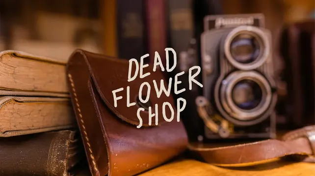 Dead Flower Shop logo, minimal, light