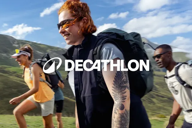 Decathlon logo, geometric, minimal, light
