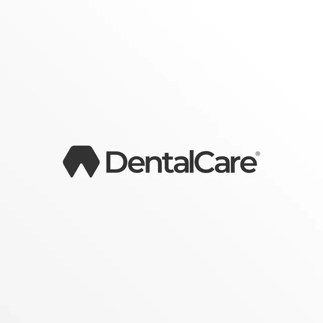 DentalCare logo, geometric, minimal, dark