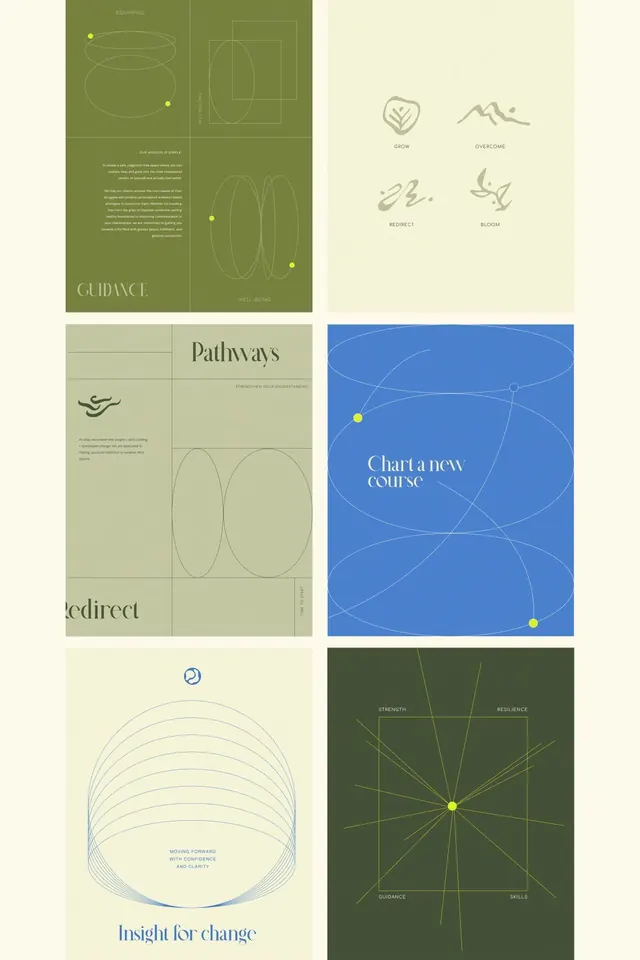 Guidance system with organic diagrams, minimal, organic, light