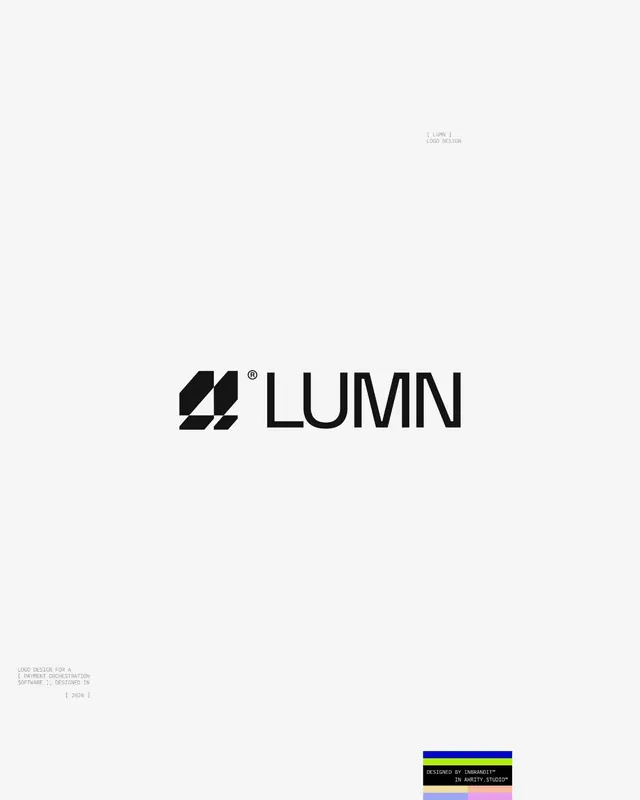 Geometric sans-serif wordmark with color accent, minimal, geometric, dark