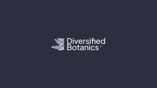 Diversified Botanics logo, geometric, minimal, light