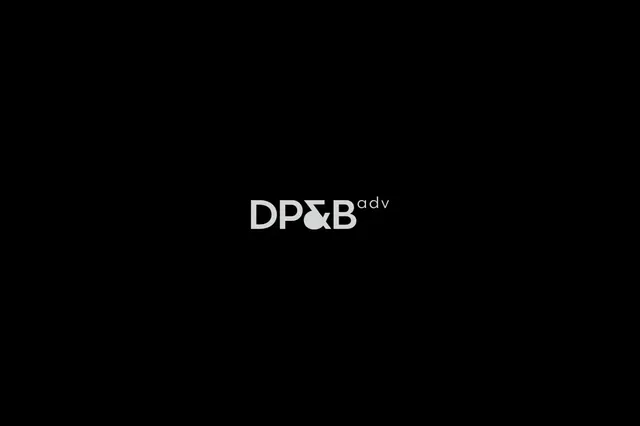 DP&B logo, geometric, minimal, light