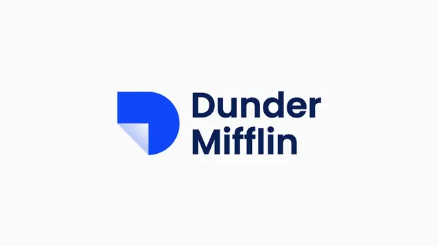 Dunder Mifflin logo, geometric, minimal, cool