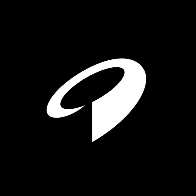 Curved geometric abstract logo, minimal, abstract, dark