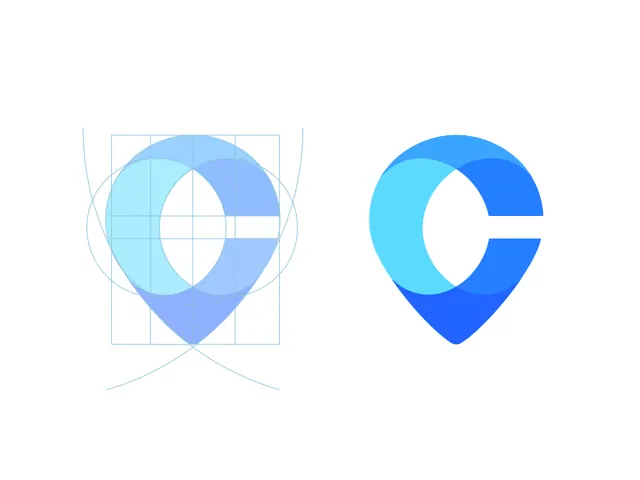 Minimal geometric logo, minimal, geometric, light