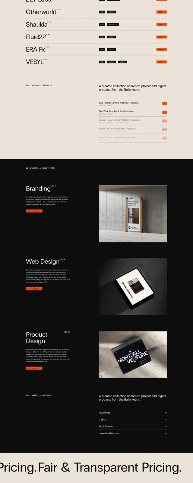 Balky design system, minimal, corporate-clean, dark