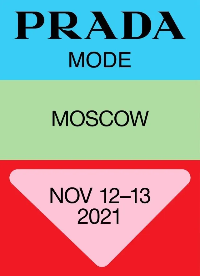 Prada Mode Moscow poster, minimal, editorial, cool