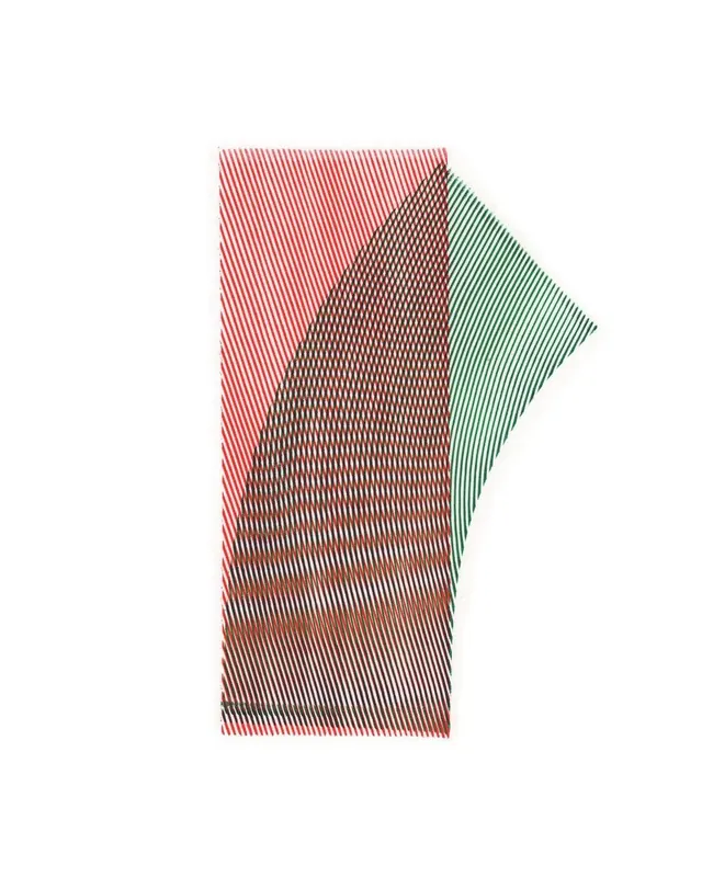 Geometric striped and hatched trapezoid, abstract, geometric, warm