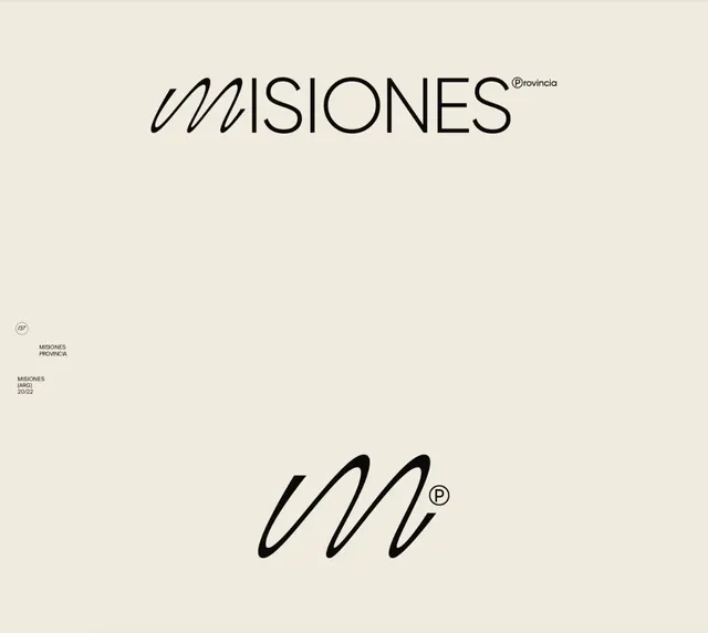 Misiones provincial wordmark and mark, minimal, swiss, light