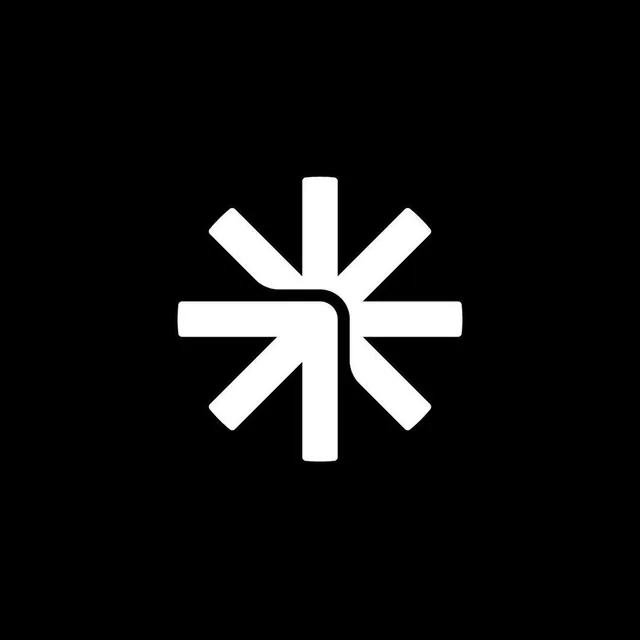Eight-pointed asterisk mark with rounded bars, minimal, geometric, light