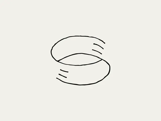 Single-line abstract organic loop, line-art, minimal, dark