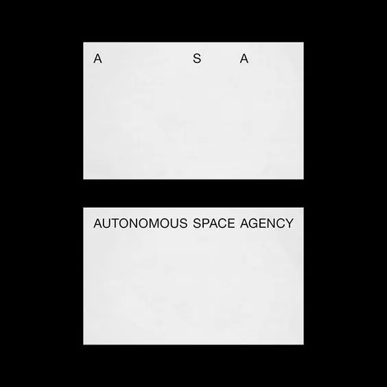 Autonomous Space Agency Logo, minimal, swiss, dark