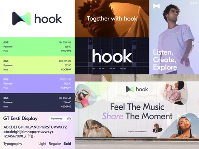 Hook identity system branding, minimal, corporate-clean, light