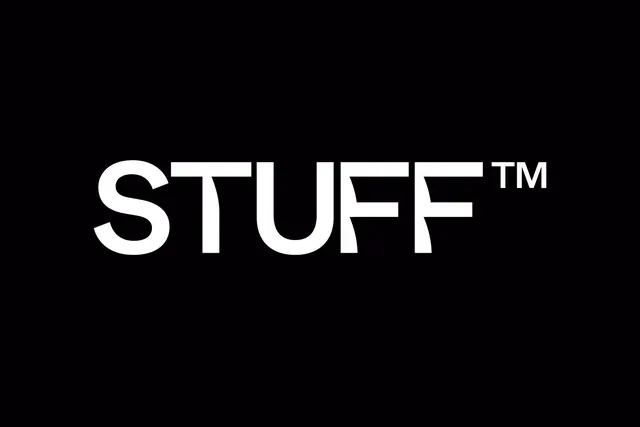 STUFF™ heavyweight sans-serif wordmark, minimal, geometric, dark