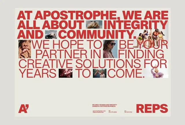 Apostrophe design studio type specimen, editorial, light-mode, warm