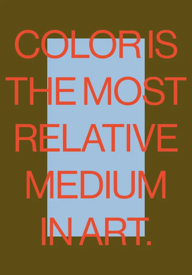 Typographic color theory statement, minimal, geometric, warm