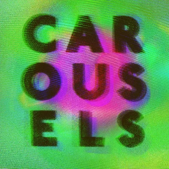 CAROUSELS Wordmark, neo-brutalist, maximalist, vibrant