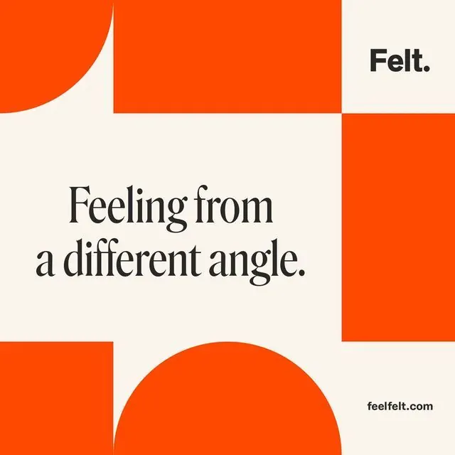 Felt brand editorial poster, minimal, geometric, light