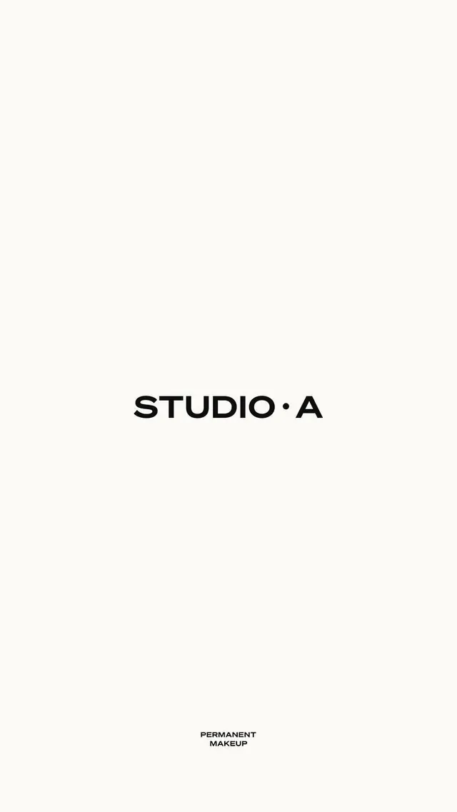Studio A permanent makeup wordmark, minimal, monochrome, light