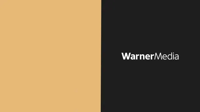 Warner/Media split-screen wordmark logo, minimal, corporate-clean, earthy