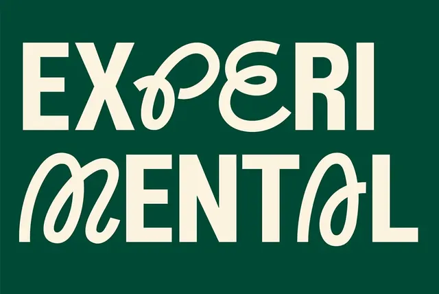 Retro experimental wordmark, retro, playful, dark