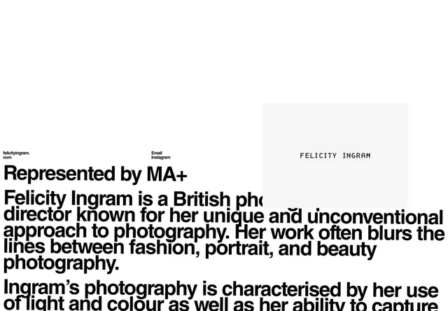 Felicity Ingram typographic biography, minimal, editorial, light