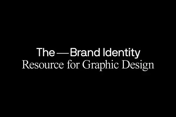 The Brand Identity type specimen, minimal, monochrome, dark