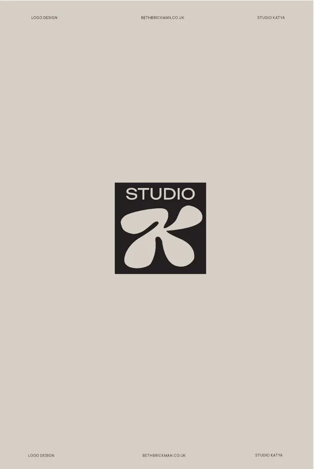 Studio Katya organic mark in black square, minimal, geometric, dark
