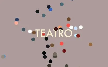 TEATRO floating dot constellation, minimal, abstract, warm