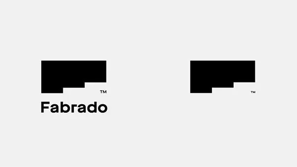 Fabrado geometric logomark with angular cutout, minimal, geometric, dark