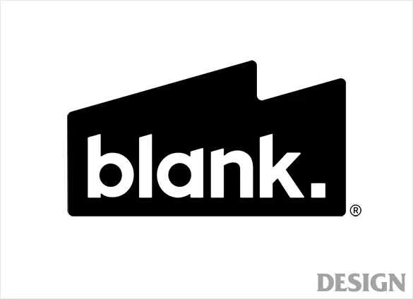 Blank logo wordmark and registered trademark, minimal, geometric, dark