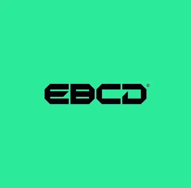 EBCD logo, geometric, minimal, dark