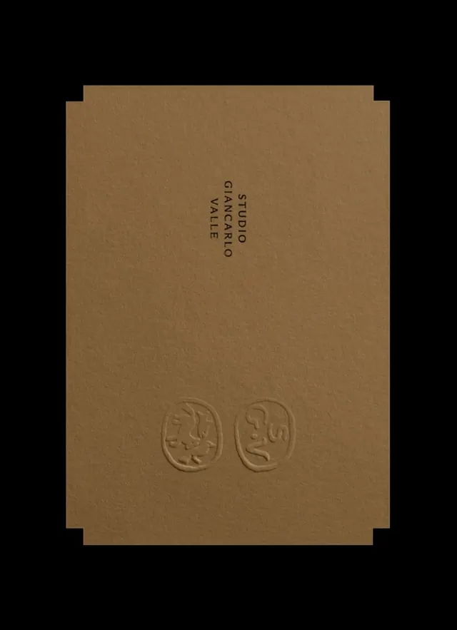 Embossed envelope with heraldic seals, minimal, retro, earthy