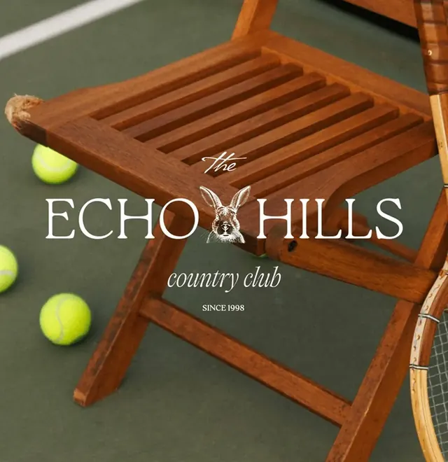 Echo Hills logo, luxury, light