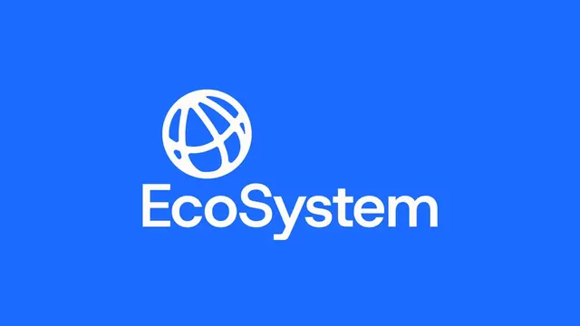 EcoSystem logo, geometric, minimal, light