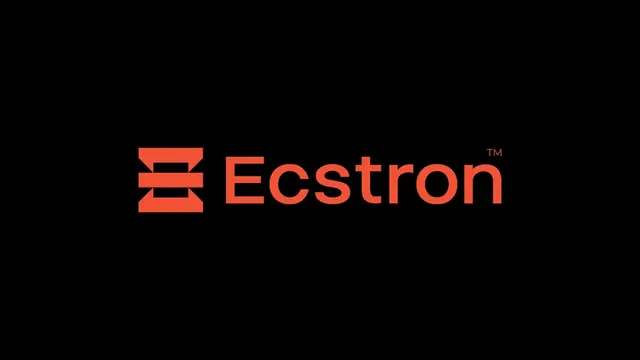Ecstron logo, geometric, minimal, warm