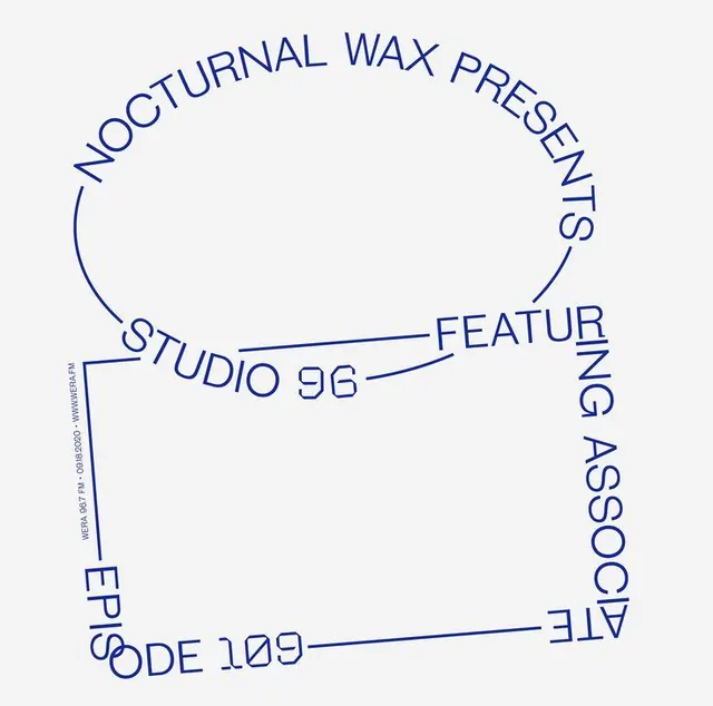 Studio 96 – Nocturnal Wax Presents circular wordmark, minimal, line-art, cool