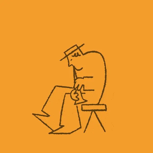 Figure sketching minimal character study, line-art, minimal, warm