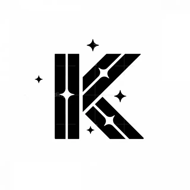 Letter K Starlight Logo, minimal, geometric, monochrome