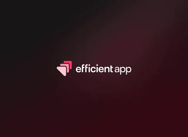 Efficient App logo, geometric, gradient-heavy, light