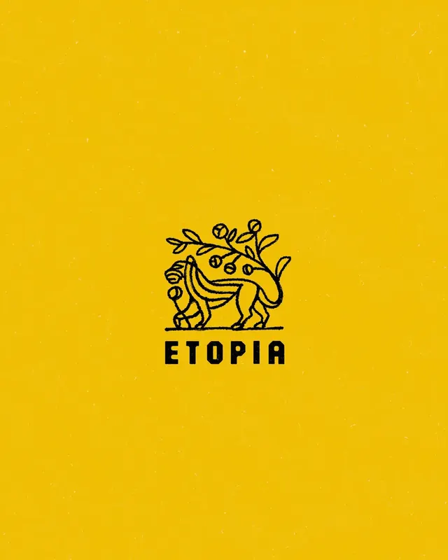 Etopia Coffe Roasters logo, line-art, minimal, dark
