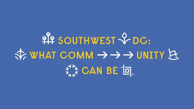 SWBID headline lockup with inline icon glyphs, typographic, line-art, cool